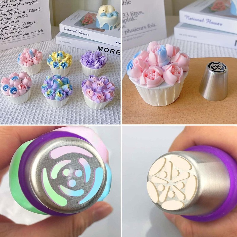 120 PCS Piping Bags and Tips Set 14 In 100 PCS Pastry Bags Cupcake Cookie Cak... gallery