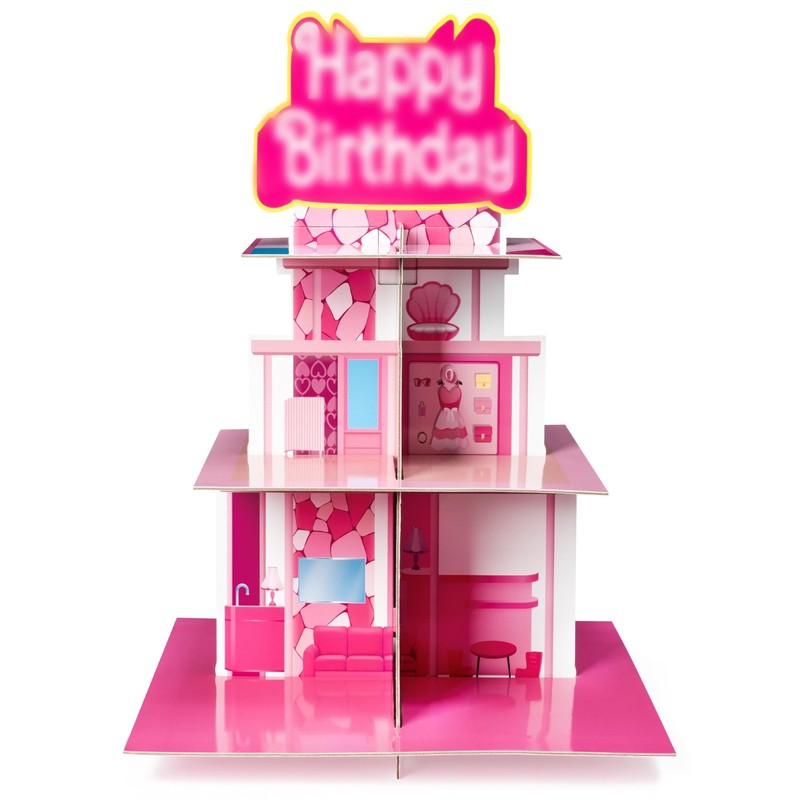 Pink Cupcake Stand 3-Tiered Cardboard Cake Stand Dessert Table Displays Pink …