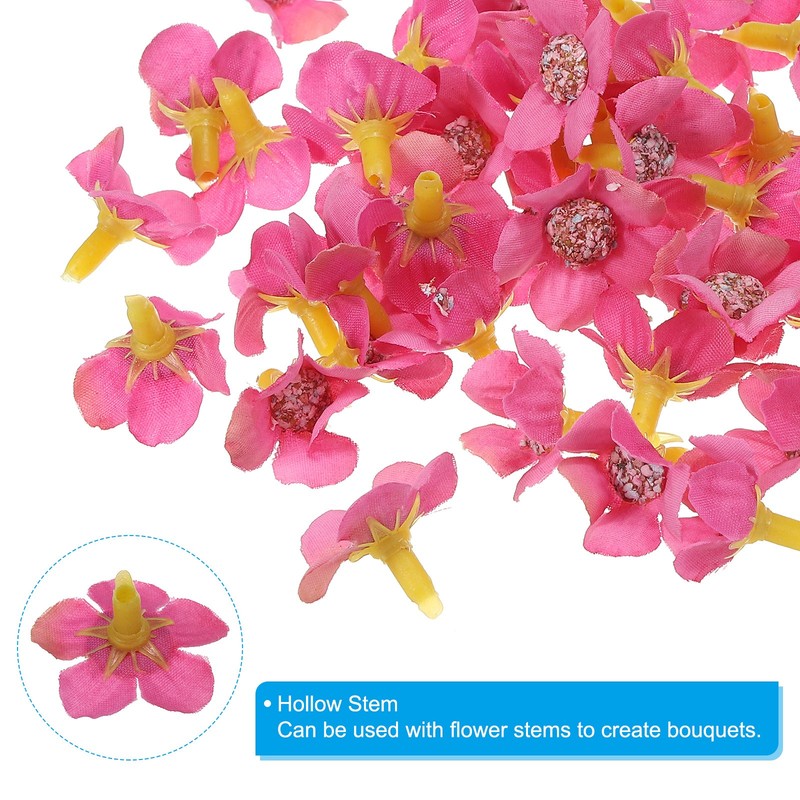 50Pcs 0.79" Artificial Silk Daisy Flower Heads Fake Flowers for DIY, Dark Pink gallery