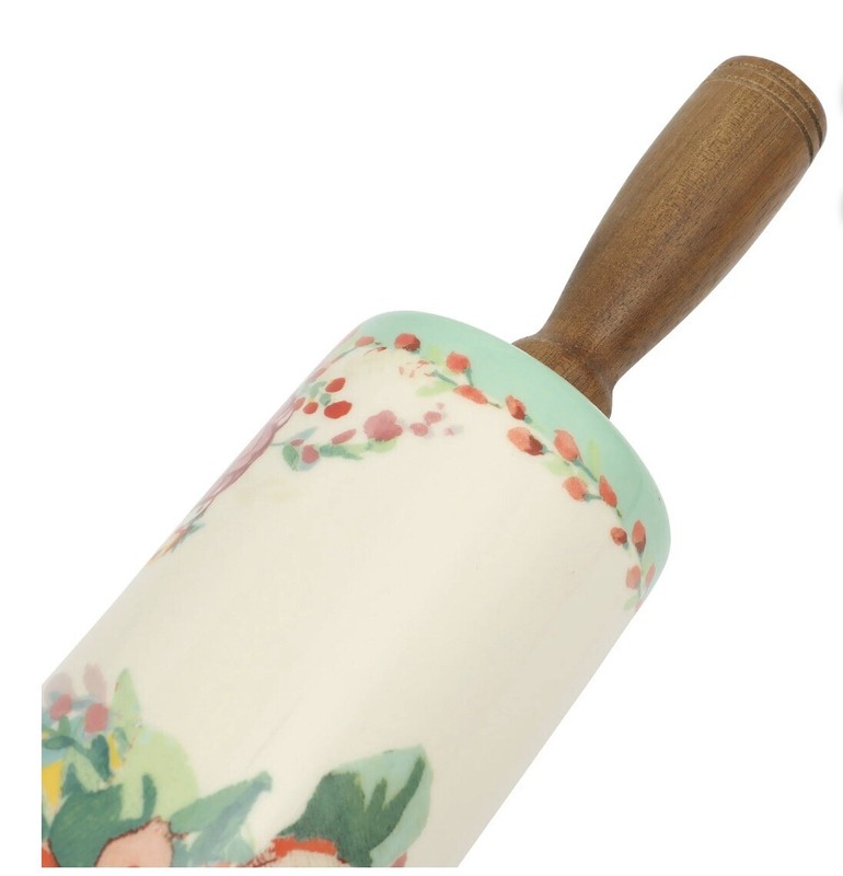 The Pioneer Woman Painted Meadows 26-in x 14-in Ceramic Rolling Pin with Holder gallery