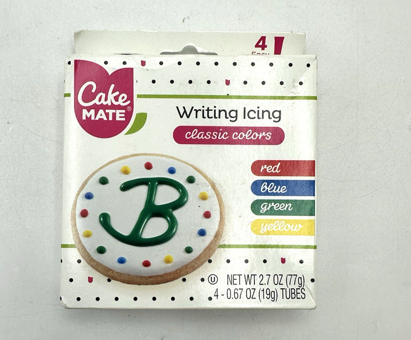 Cake Mate Writing Icing 4 Classic Colors Red Blue Yellow Green