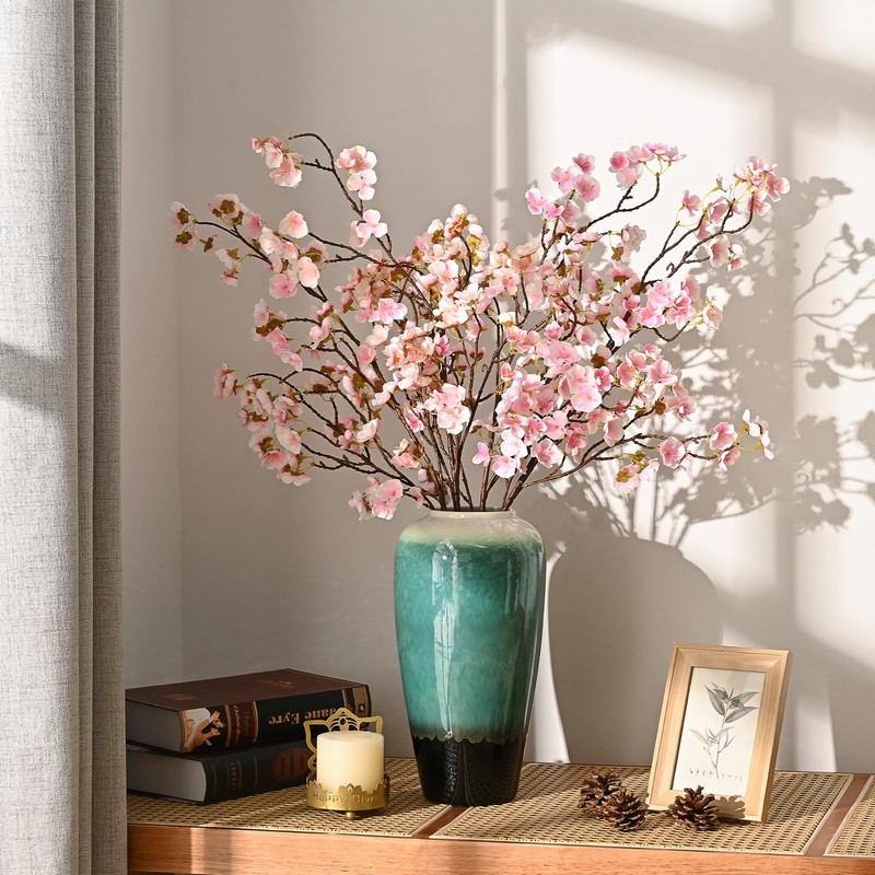 Sunm Boutique Artificial Cherry Blossom Branches Stems, Silk Flowers 40" 3 Pcs gallery