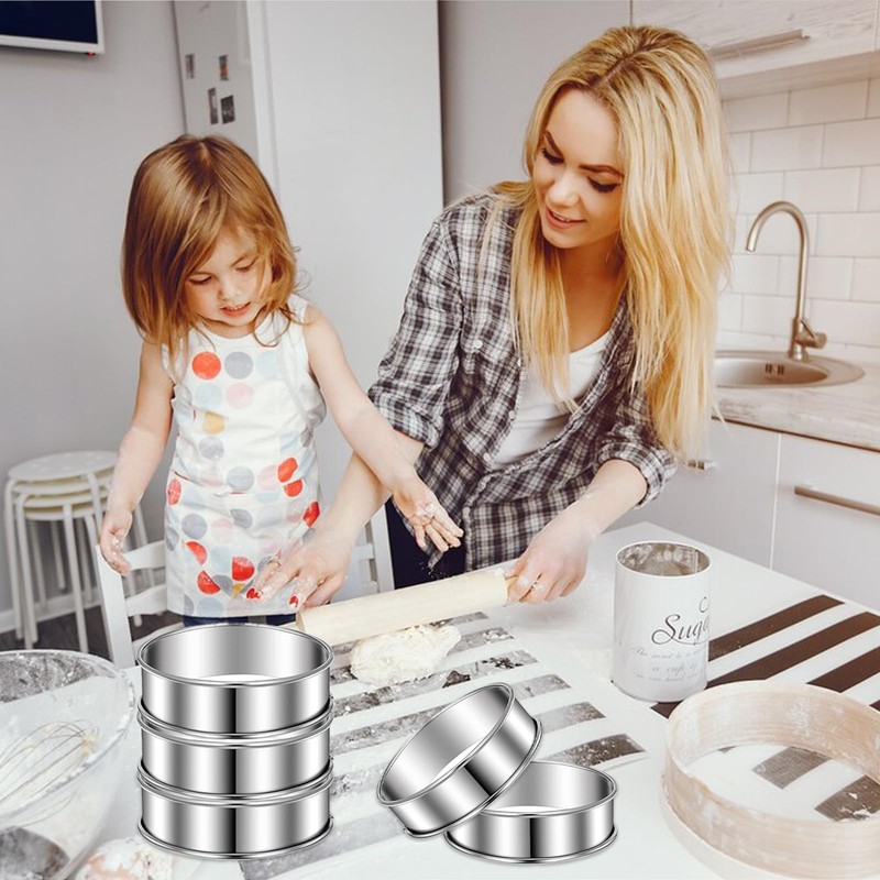 Uncle Jack 12Pcs Double Rolled English Muffin Rings, Stainless Steel Crumpet ... gallery