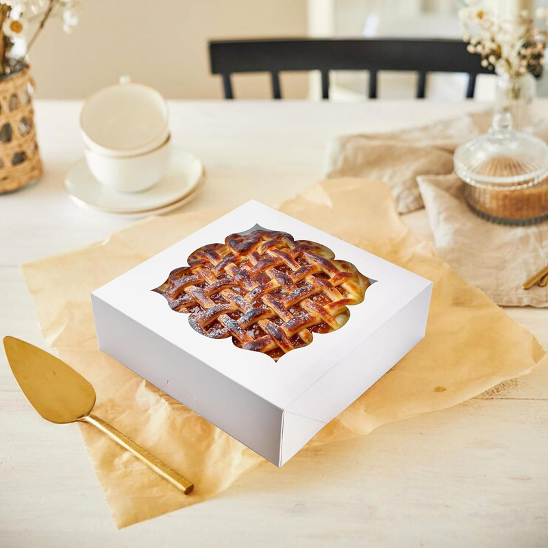 20 Pack Pie Boxes 10x10x3inch Bakery Boxes with Window Dessert Pastry Box for Pi gallery