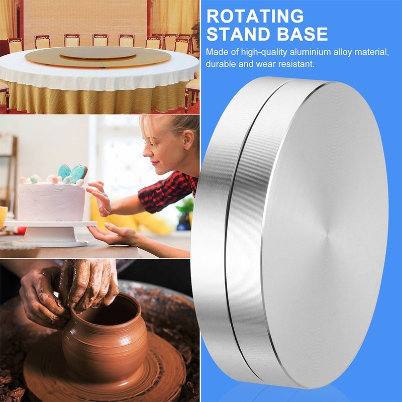 2Pcs Smooth Rotating Aluminum Turntable Base Axle for Cake and Dining Table Use gallery