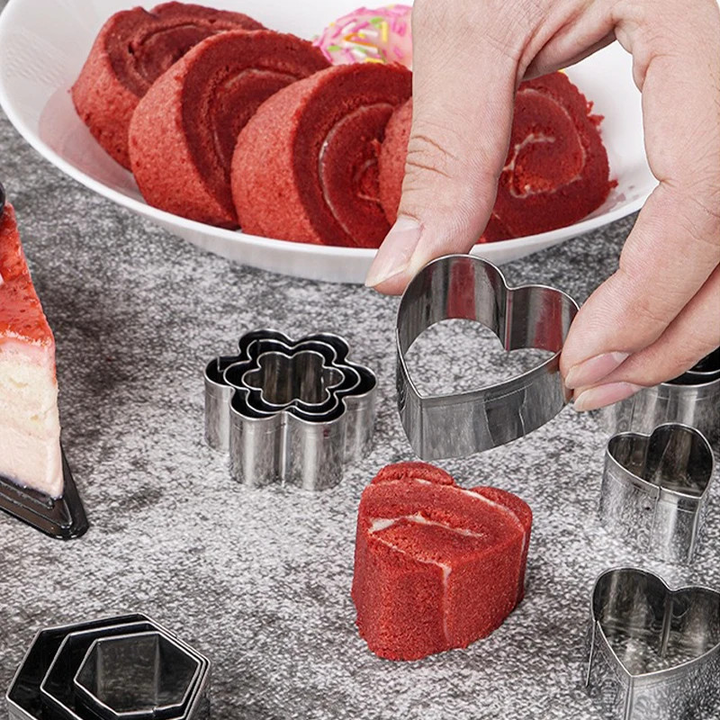 Cookie Cutter Set With Storage Box Geometry Mini Cookies Linzer Biscuit Baking M gallery