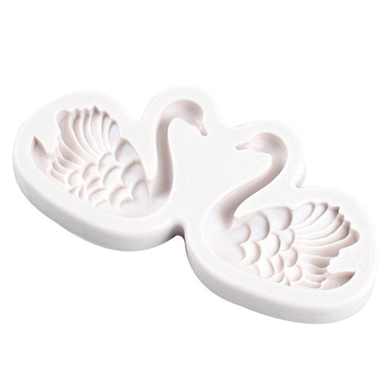 Silicone Couple Swan Mold Fondant Cake Decoration Mould Soap Mo~gw gallery