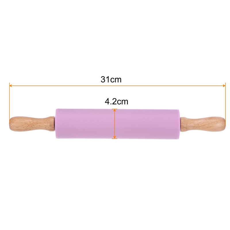 Silicone Rolling Pins for Baking 31cm x 4.2cm Purple,1pcs gallery