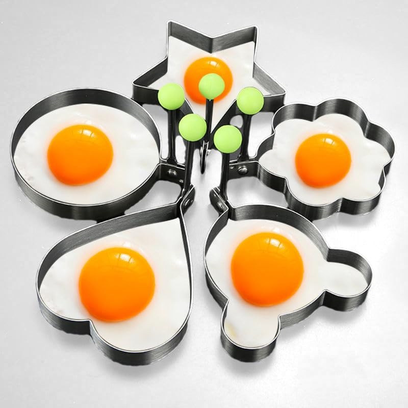 5 Pack Stainless Steel Egg Molds Different Shape Pancake Molds for Omelette gallery