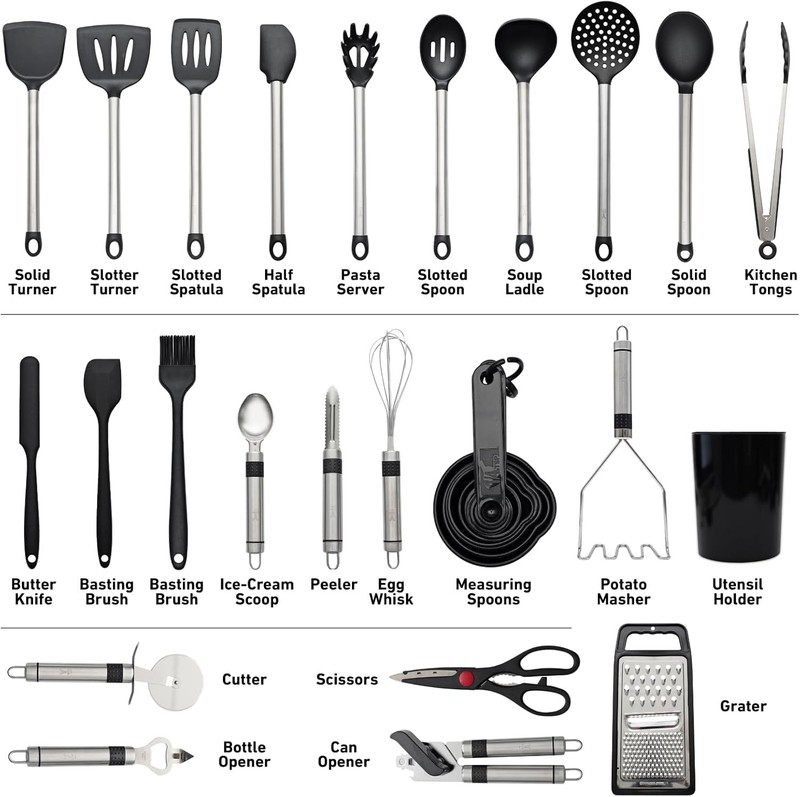Silicone Kitchen Utensils Set 33 PCS Heat Resistant Silicone gallery