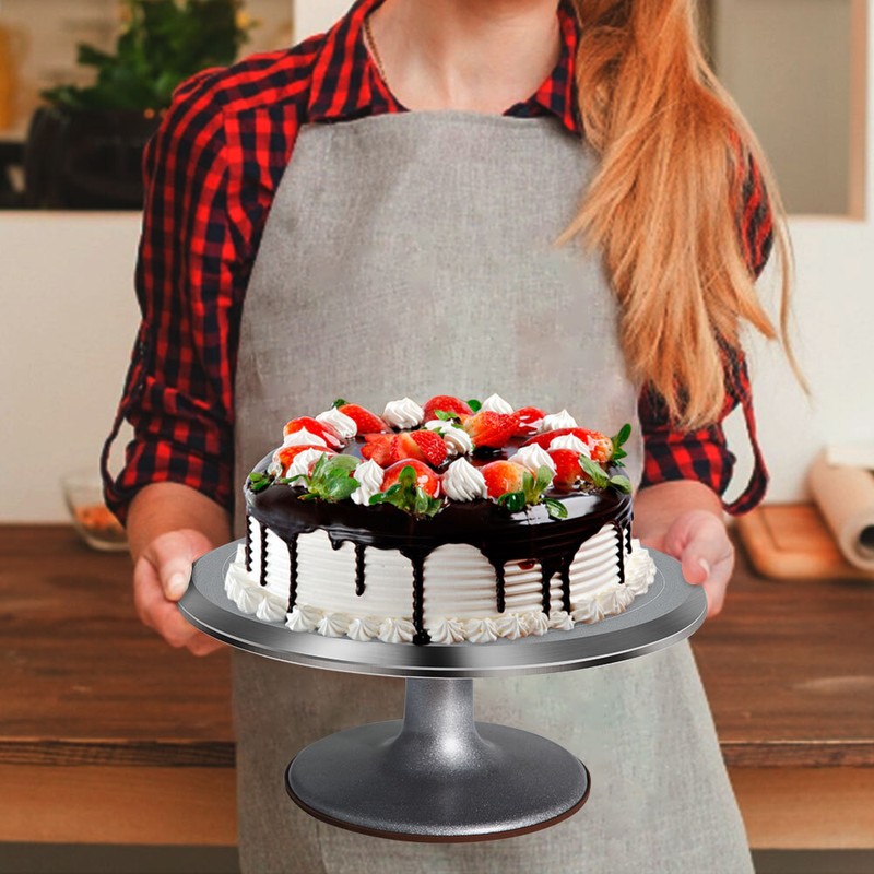 12in Rotating Cake Stand Pastry Wedding Stand Stainless Steel Cupcake Decorating gallery