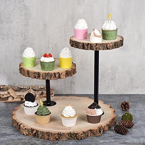 3-Tier Cupcake Wooden Stand 14" Tall Farmhouse Rustic Dessert Display rustic gallery