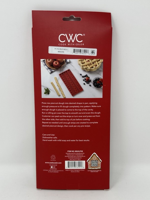 CWC Cook With Color Red 5 Designs Silicone Pie Crust Mold Braid Pearl Baking gallery