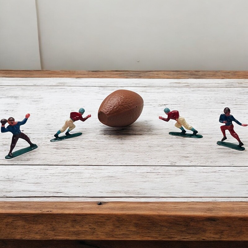 Vtg 5 Pc Football Players Cake Topper Decorations Hong Kong