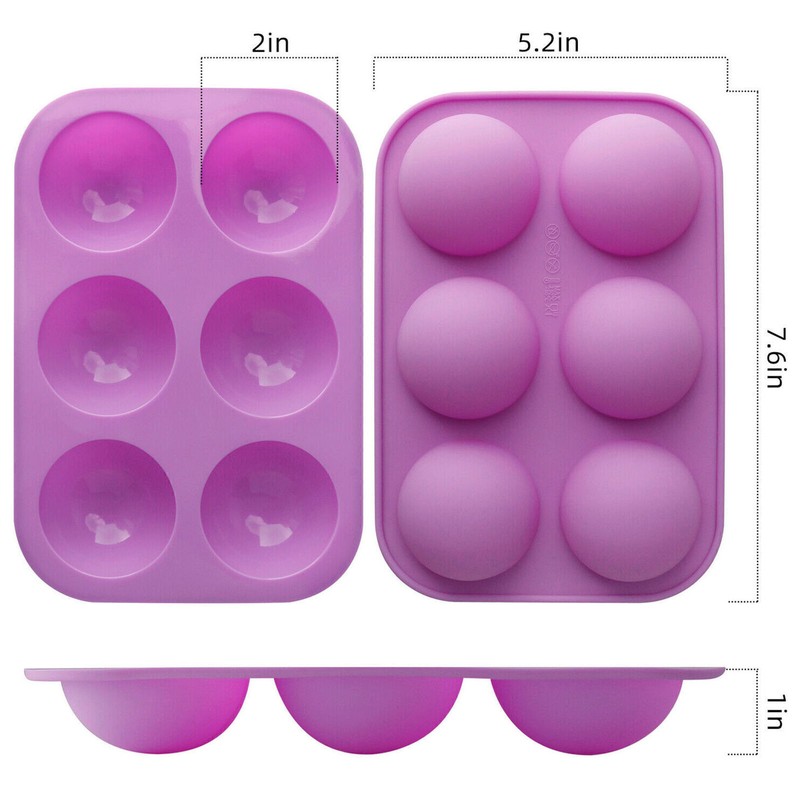2X Half Ball Sphere Round Silicone Cake Mold Muffin Chocolate Cake Baking Mould gallery