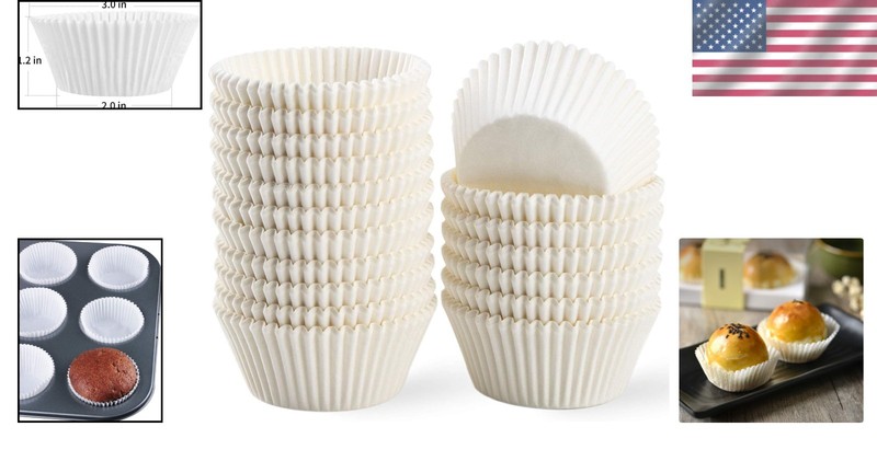 Standard White Cupcake Liners - 500 Count, Perfect for Weddings & Celebrations gallery