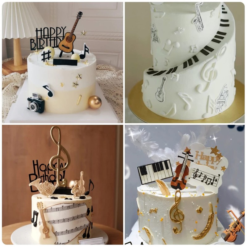 Music Note Fondant Molds Musical Instruments Silicone Mold Boombox Microphone... gallery