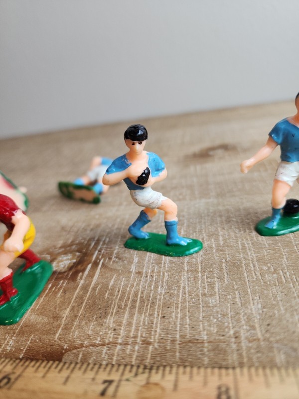 Vintage Unbranded red and blue Soccer Cake Toppers. 6 players 2 Inch gallery