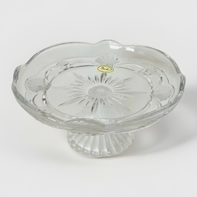 Studio Silversmiths Crystal Cake Stand Footed Pedestal Serving Plate