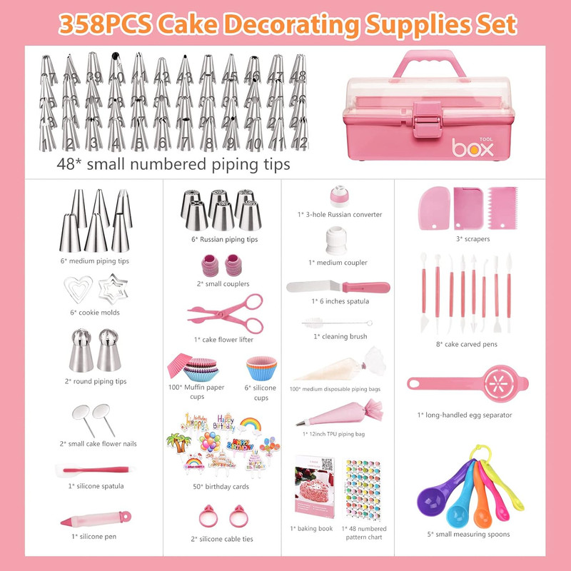 Cake Decorating Supplies Tools Kit: 358pcs Baking Accessories with Storage Case gallery