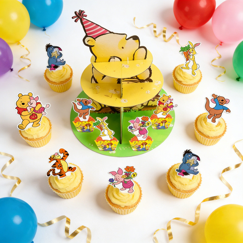Winnie Birthday Cake Stand Winnie The Pooh Party Decoration Kids Cake Topper Set gallery
