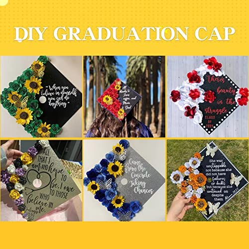 10 Pieces Graduation Cap Decorations Graduation Cap Topper Glitter Blank Black gallery