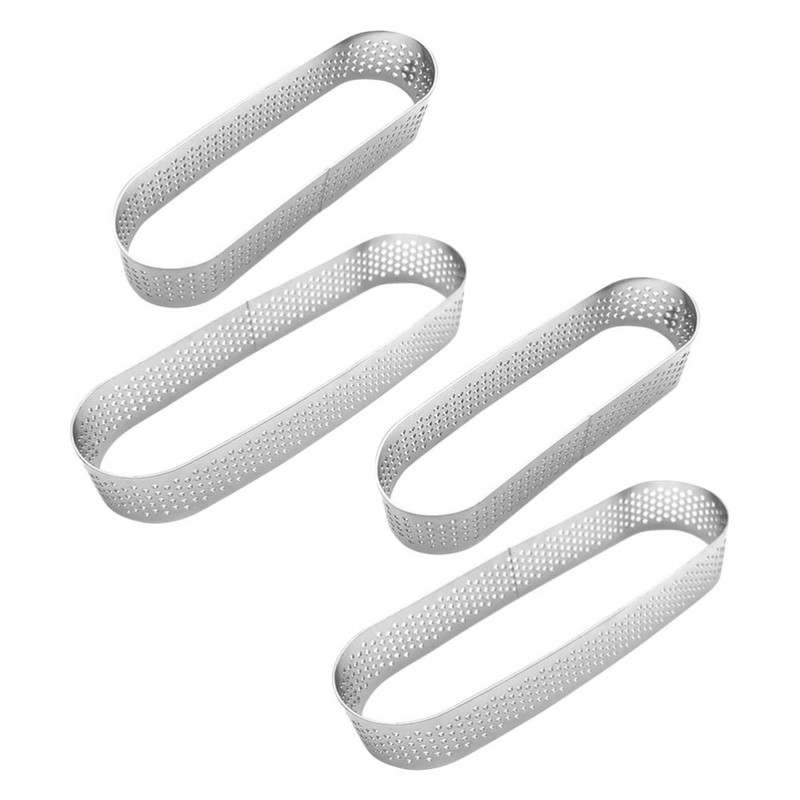 4 PCS Muffin Pie Molds Kitchen Cheese Cake Ring for Oval Tart Pan gallery