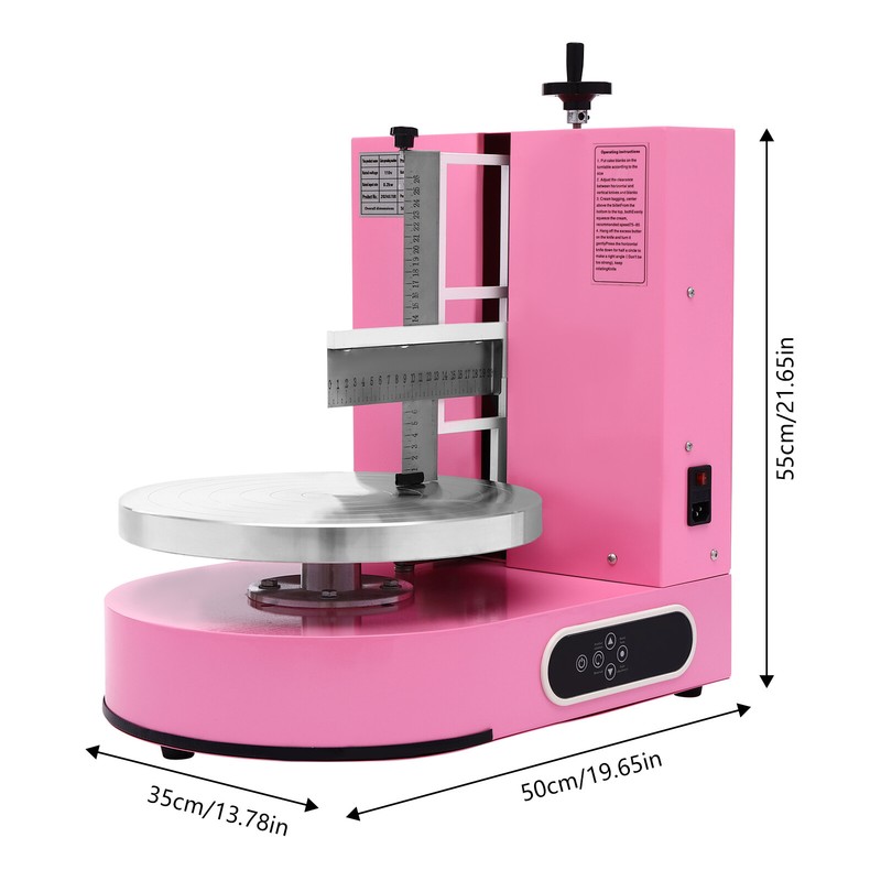 200W Cake Spreading Machine Electric Cake Decorating Machine 30-200RPM Pink gallery