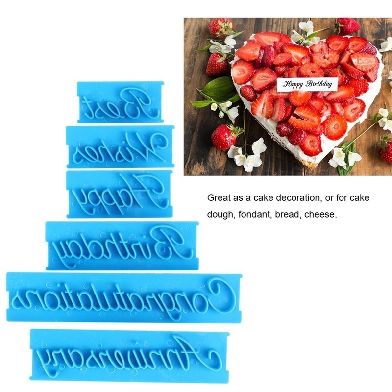 3 Set Handwriting Letter Cake Embosser DIY Plastic Molds Cake Decorating