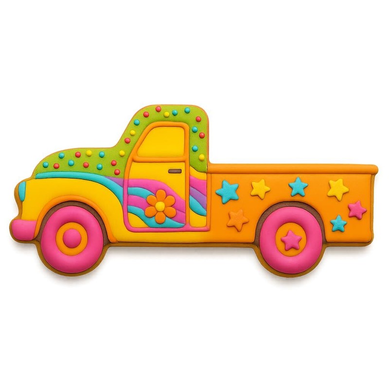 Vintage Pickup Truck Cookie Cutter & Stamp - 4.25x2 Inches (Random Color) gallery