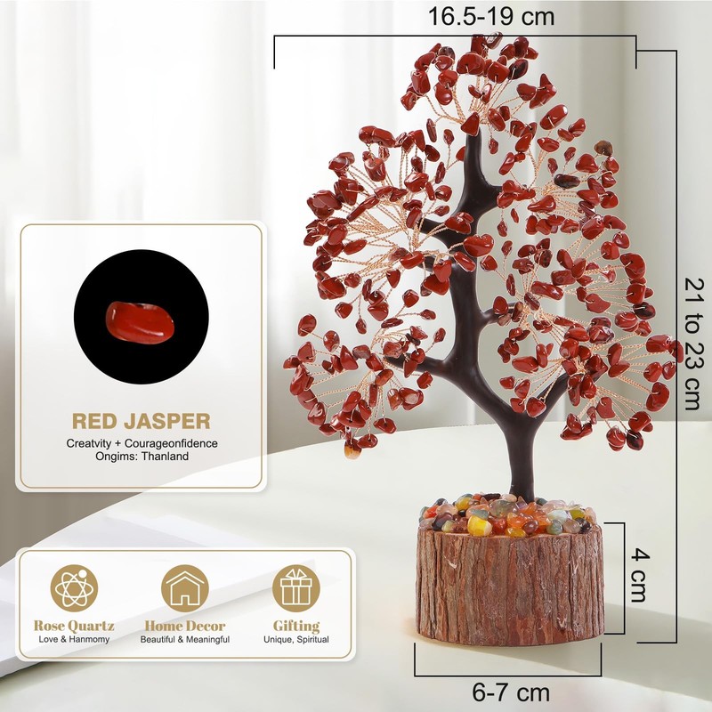 Crystal Tree of Life Red Chakra Stone, Birthday Gifts for Women, Mon and Sister, gallery