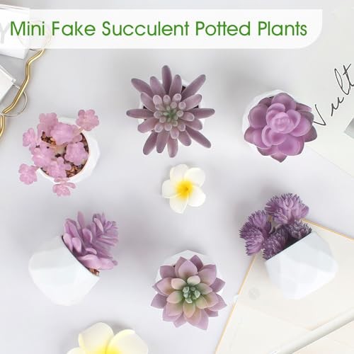 Fake Succulent Plant Set 6 PCS Artificial Succulent Plants for Desk Purple gallery