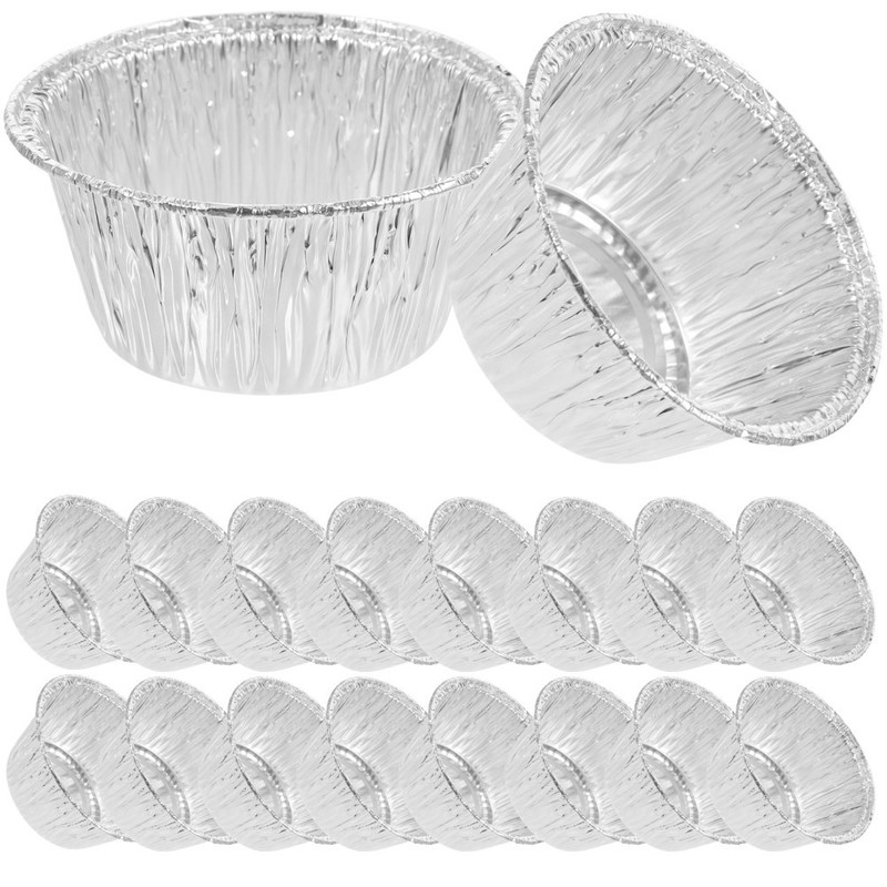 100 Pcs Small Tin Foil Pans Egg Tart Aluminum Muffin Tins Baking Supplies