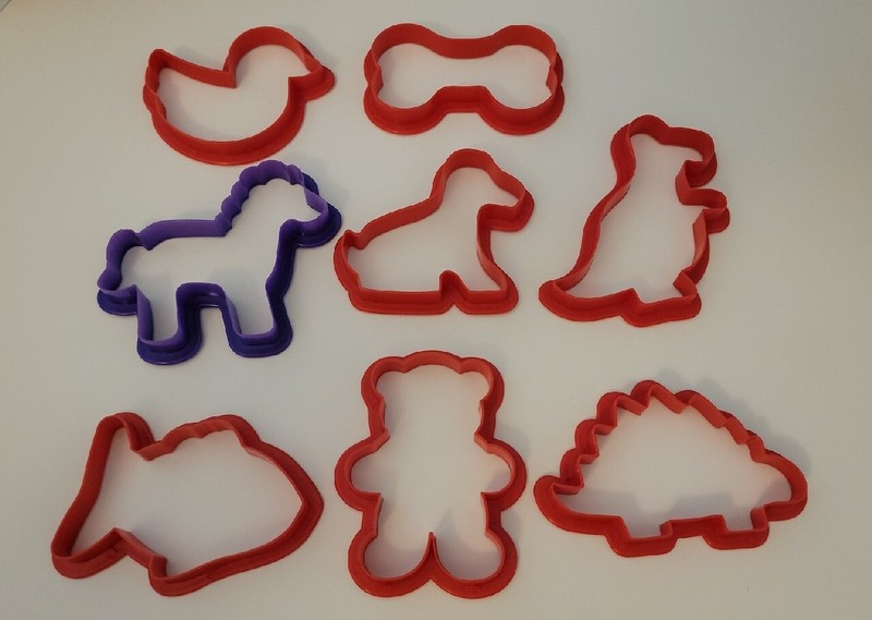 Wilton Animal Pet Cookie Cutter Set - 8 Piece Duck, Dog, Bear, Dinosaur, Horse + gallery