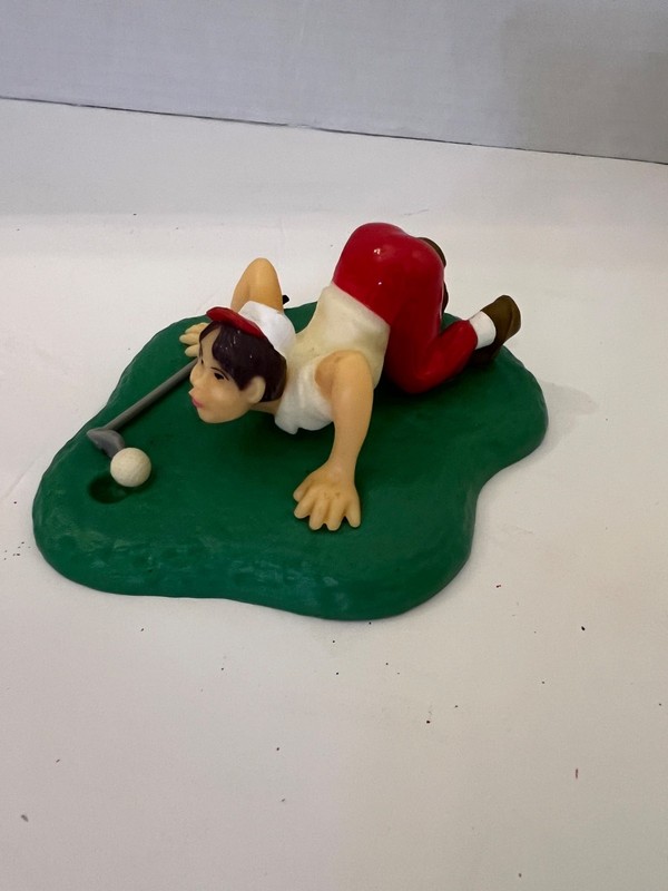 MCM Vintage 1970 Wilton Golfer Man Cake Topper Humor Plastic Golf Decor wedding