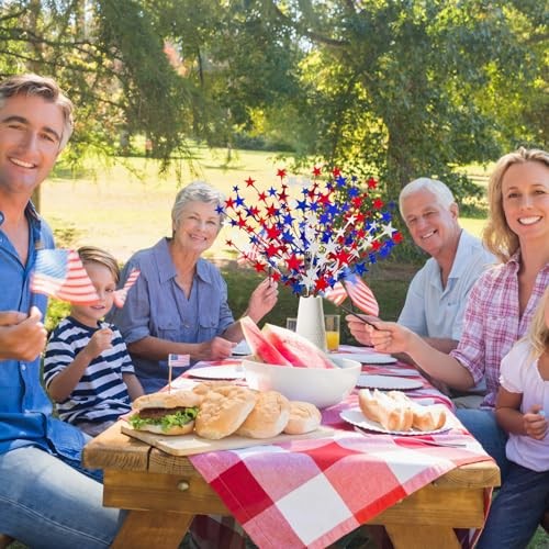 6 Pcs 4th of July Artificial Flowers 24” Patriotic Berry Picks Faux White Red gallery