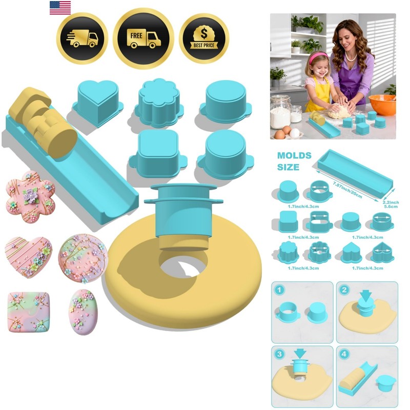 5 PCS Cake Pop Mold Set with 7.87-inch Tray, Heart Square Cloud Oval Round 3D…