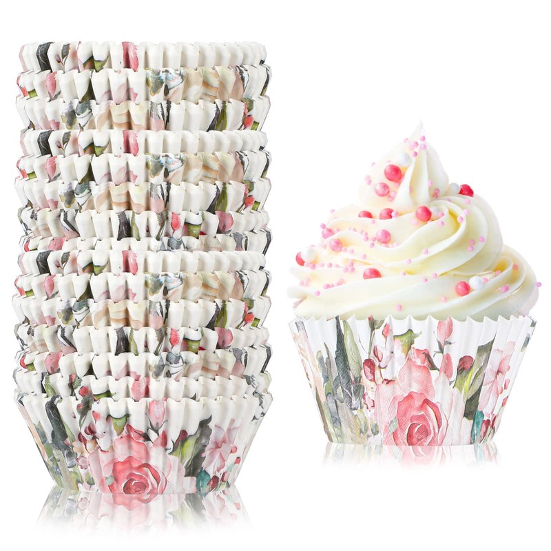 300 Counts Floral Cupcake Liners Floral Cupcake Wrappers Baking Cups Baking L…
