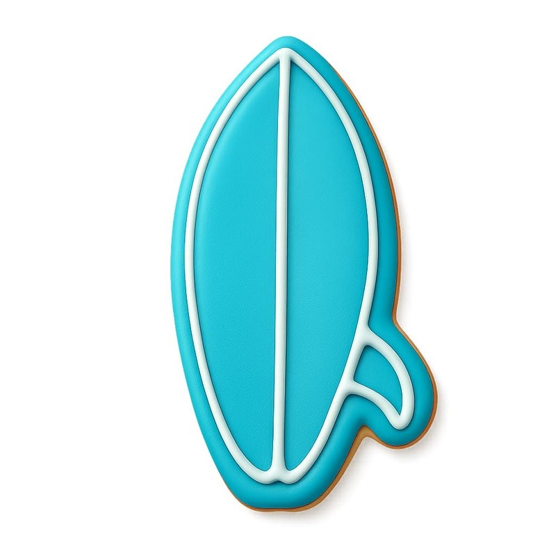 Asymmetrical Surfboard Cookie Cutter & Stamp, Fondant & Clay - 4x2.8" gallery