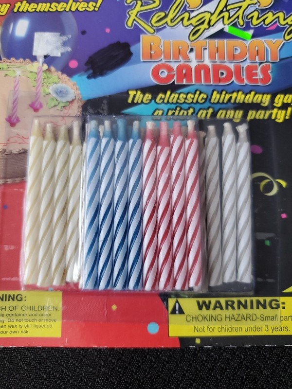 Relighting Birthday Candles Pack of 24 Multiple Colors Striped gallery
