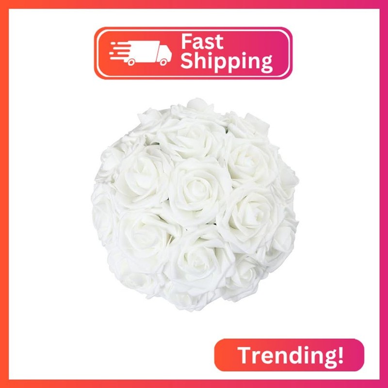 Alifst 25pcs Artificial Flower，Real Touch Artificial Foam Roses Decoration DIY f