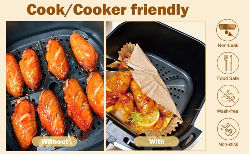 200 Pcs 8" Air Fryer Liner Square Baking Parchment Paper Airfryer Liners gallery