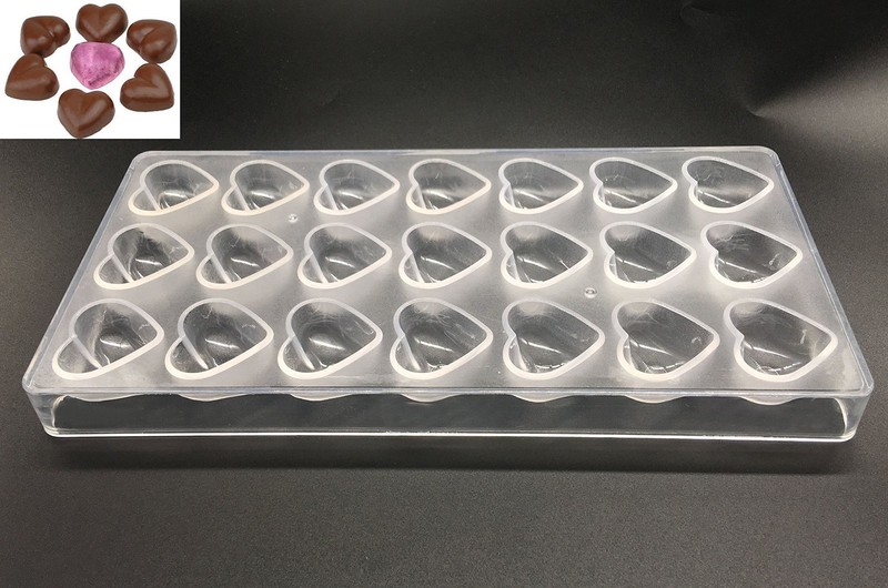 Candy Making Mold, Diamond Clear Polycarbonate Chocolate Heart candy mold