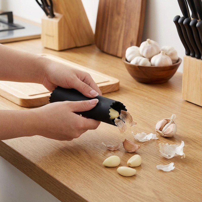 Garlic Press Rocker Stainless Steel, Manual Mincer Standard, Black gallery