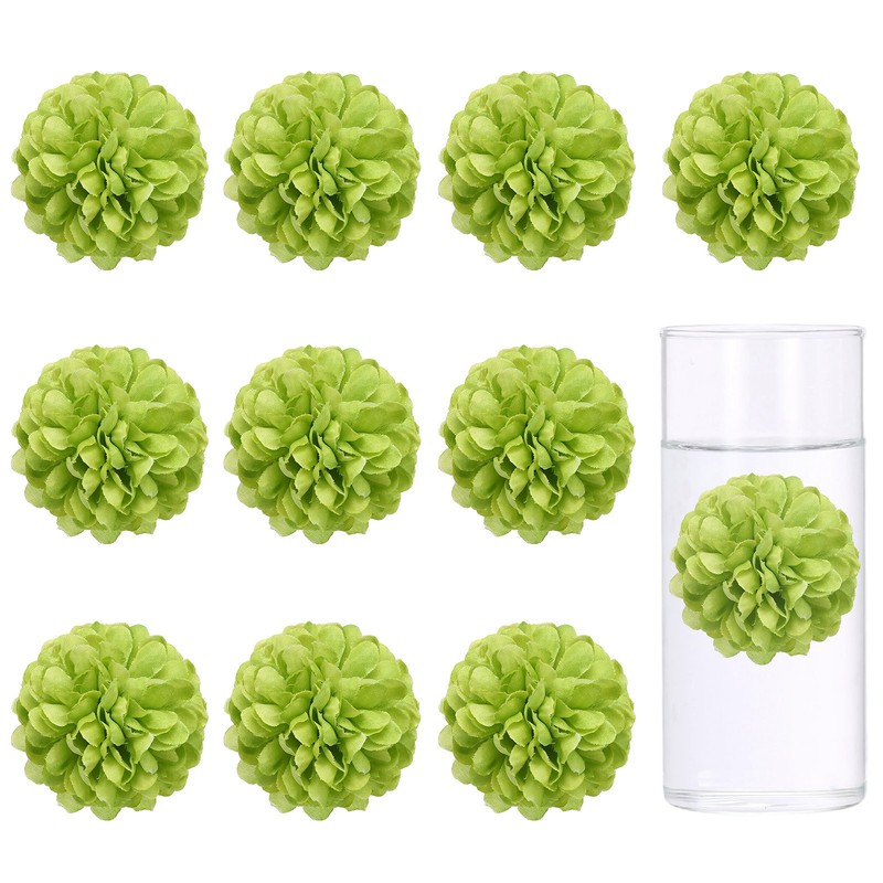 12Pcs 2″x2″ Floating Flowers for Centerpieces, Green