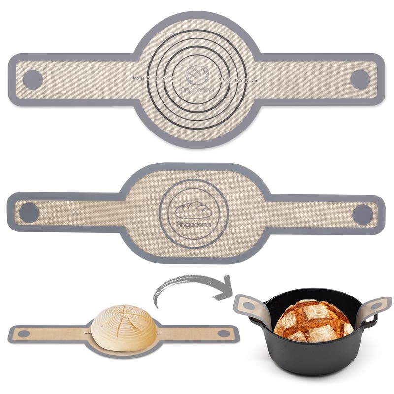 Silicone Bread Sling Oval and Round – Non-Stick & Easy Clean 8.3 in, Gray