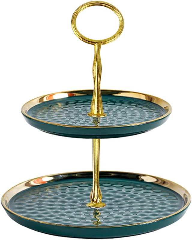 4 Sets 15’’ 3-Tier Cake Tray Stand Handle, Multi-Tier Metal Dessert Fruit Center gallery