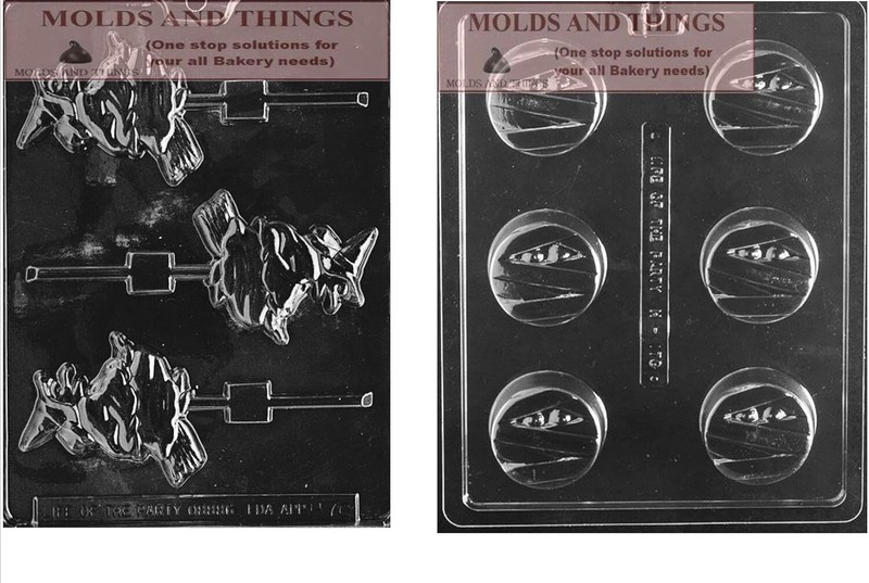 Witch on Broom Chocolate Candy mold, Mummy Cookie Chocolate candy mold