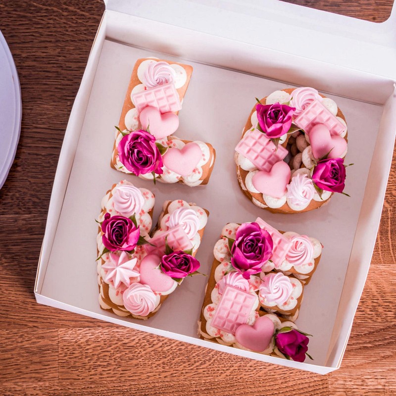 30 PCS 8x8x3 Inch Bakery Boxes Window Chocolate Strawberry Pie Cake White Paper gallery