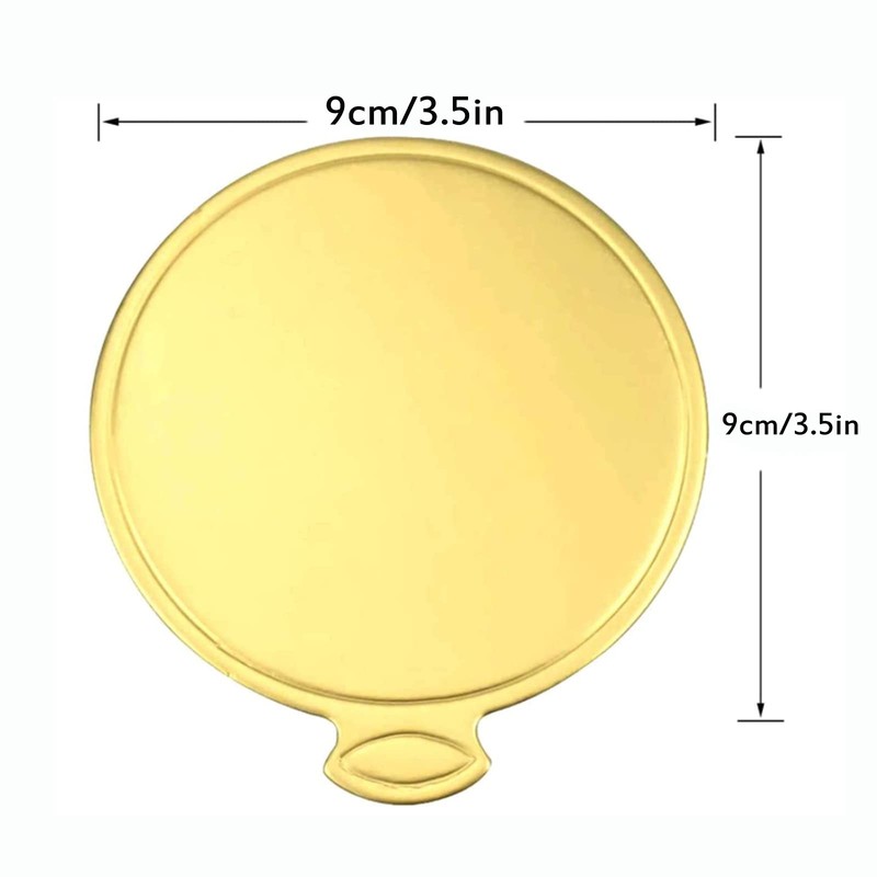 100 PCS Round Cake Boards Gold Circle Base Paper Mousse Dessert Tray Display gallery